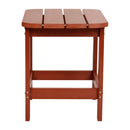 Charlestown All-Weather Poly Resin Wood Adirondack Side Table in Red