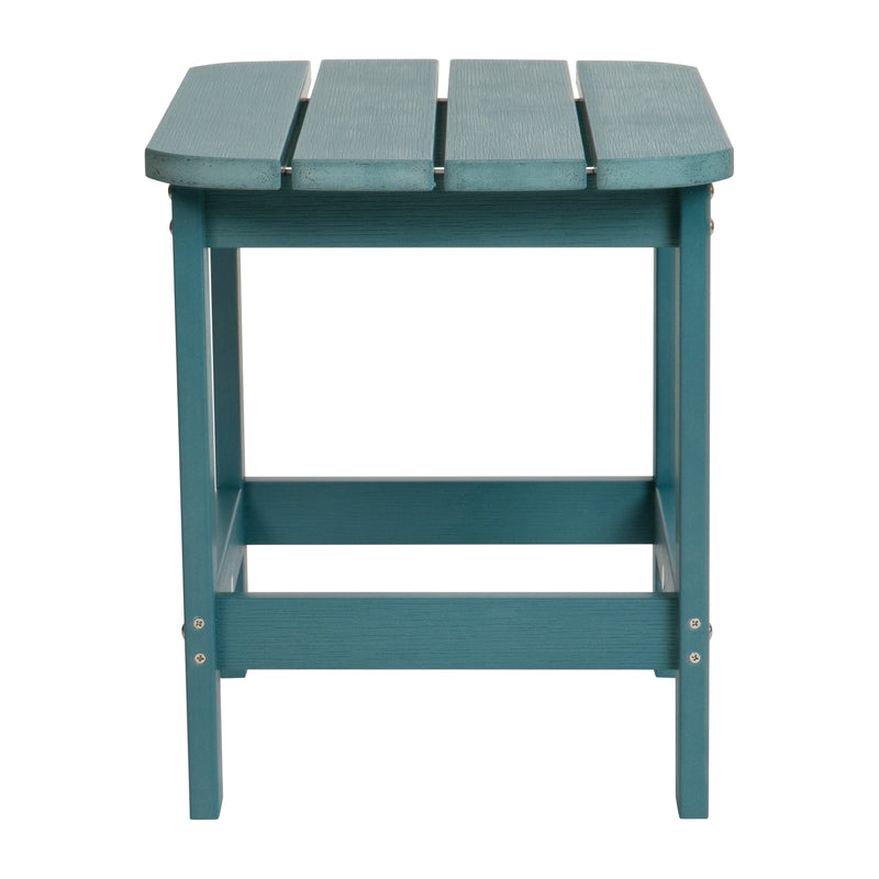 Charlestown All-Weather Poly Resin Wood Adirondack Side Table in Sea Foam