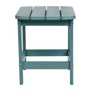 Charlestown All-Weather Poly Resin Wood Adirondack Side Table in Teal