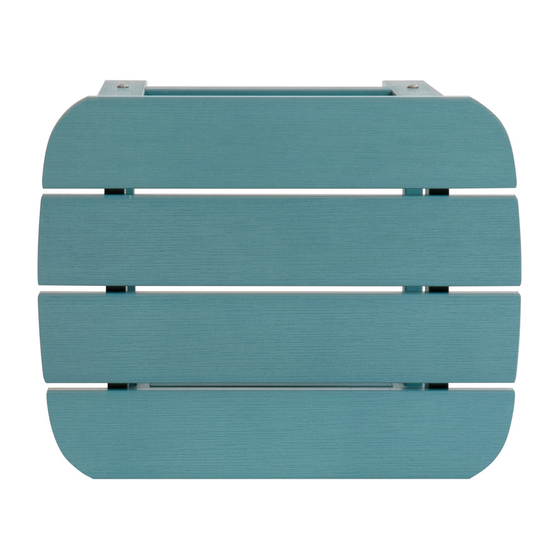 Charlestown All-Weather Poly Resin Wood Adirondack Side Table in Teal