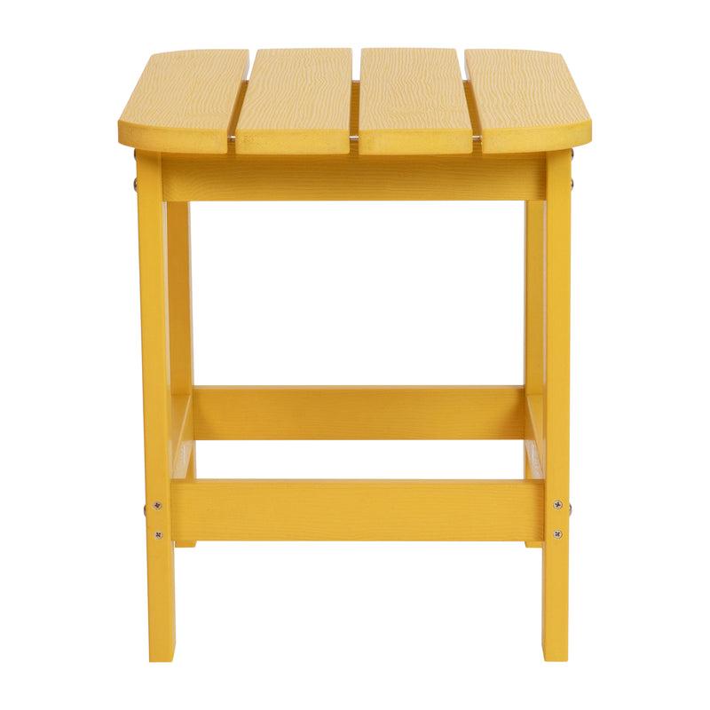 Charlestown All-Weather Poly Resin Wood Adirondack Side Table in Yellow