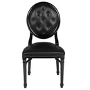 SINGLEWAVE Series 900 lb. Capacity King Louis Chair with Tufted Back, Black Vinyl Seat and Black Frame