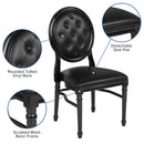 SINGLEWAVE Series 900 lb. Capacity King Louis Chair with Tufted Back, Black Vinyl Seat and Black Frame