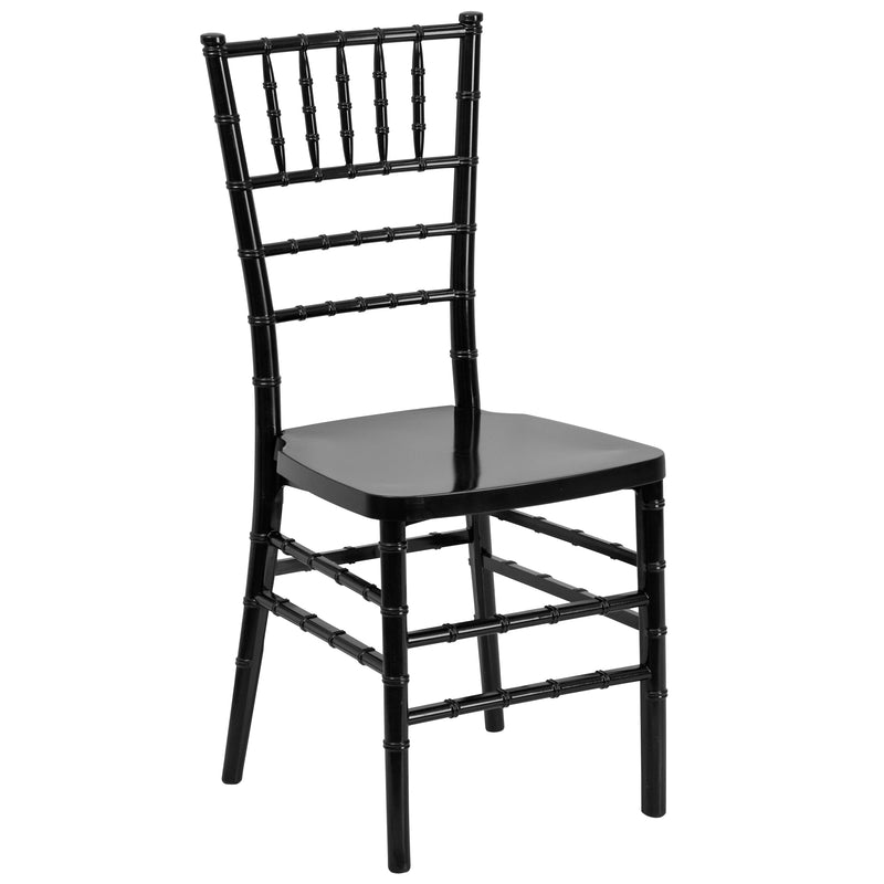 SINGLEWAVE PREMIUM Series Black Resin Stacking Chiavari Chair