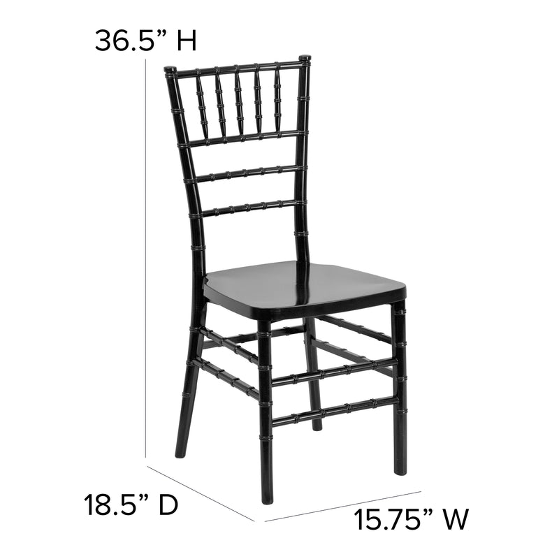 SINGLEWAVE PREMIUM Series Black Resin Stacking Chiavari Chair