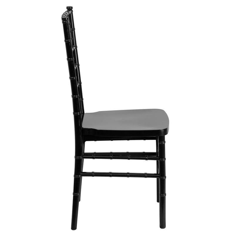 SINGLEWAVE PREMIUM Series Black Resin Stacking Chiavari Chair