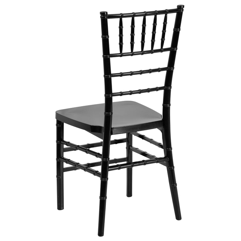 SINGLEWAVE PREMIUM Series Black Resin Stacking Chiavari Chair