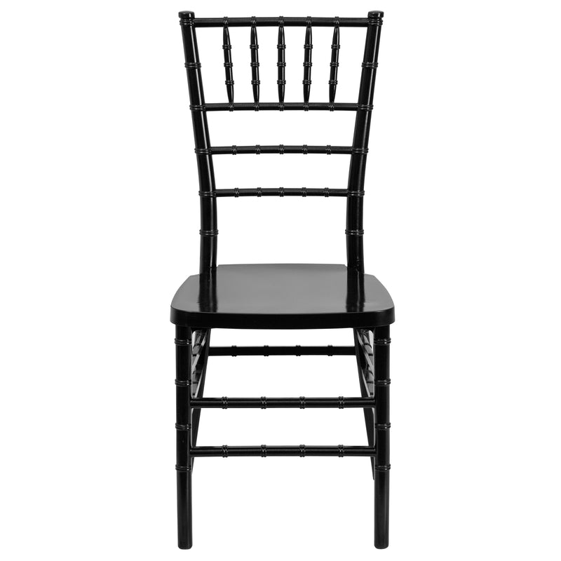 SINGLEWAVE PREMIUM Series Black Resin Stacking Chiavari Chair