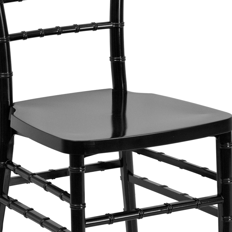 SINGLEWAVE PREMIUM Series Black Resin Stacking Chiavari Chair