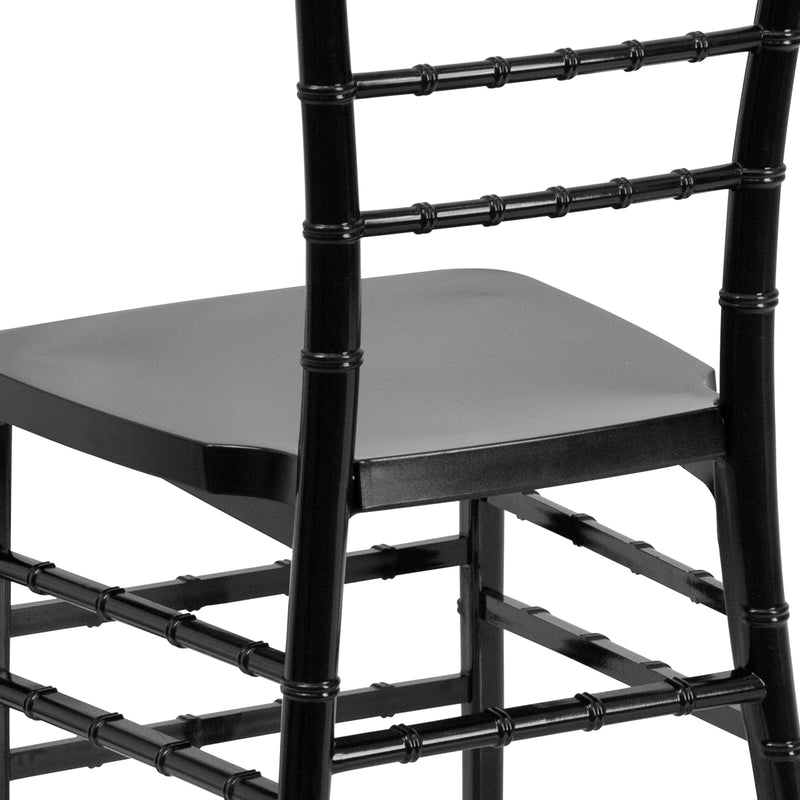 SINGLEWAVE PREMIUM Series Black Resin Stacking Chiavari Chair