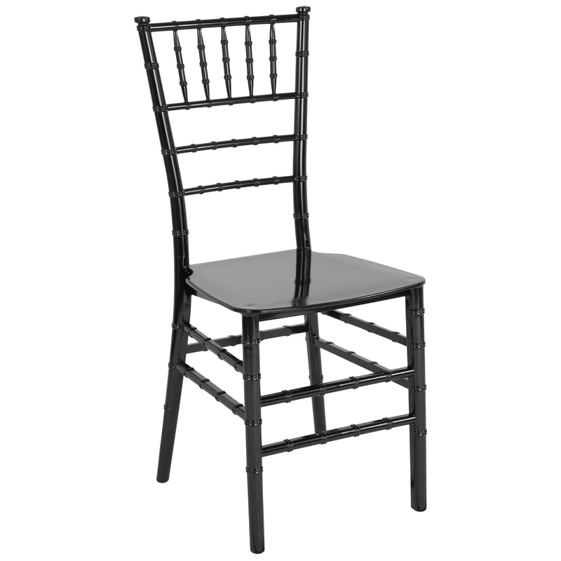 SINGLEWAVE Series Black Resin Stacking Chiavari Chair