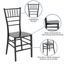 SINGLEWAVE Series Black Resin Stacking Chiavari Chair