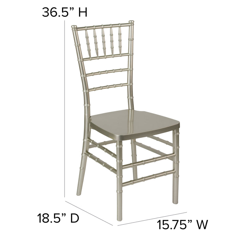 SINGLEWAVE PREMIUM Series Champagne Resin Stacking Chiavari Chair