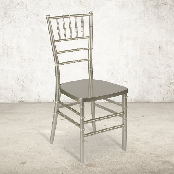 SINGLEWAVE PREMIUM Series Champagne Resin Stacking Chiavari Chair