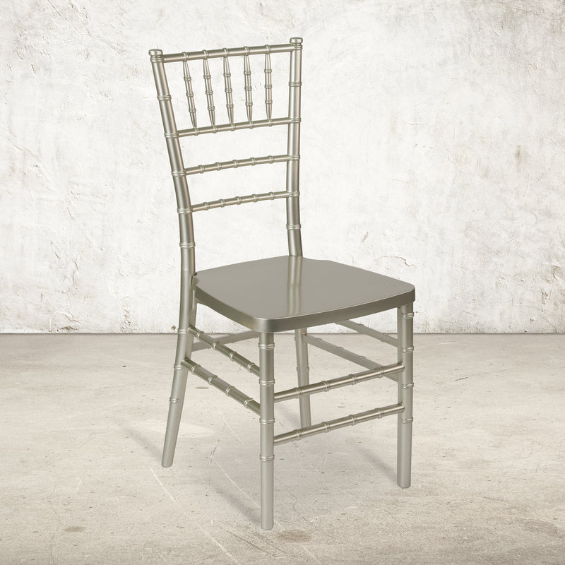 SINGLEWAVE PREMIUM Series Champagne Resin Stacking Chiavari Chair