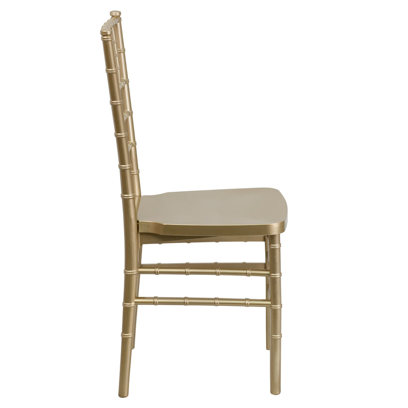 SINGLEWAVE PREMIUM Series Gold Resin Stacking Chiavari Chair