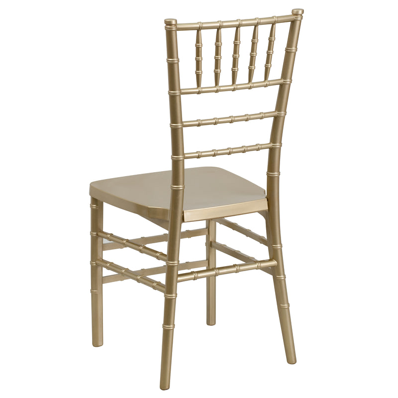 SINGLEWAVE PREMIUM Series Gold Resin Stacking Chiavari Chair