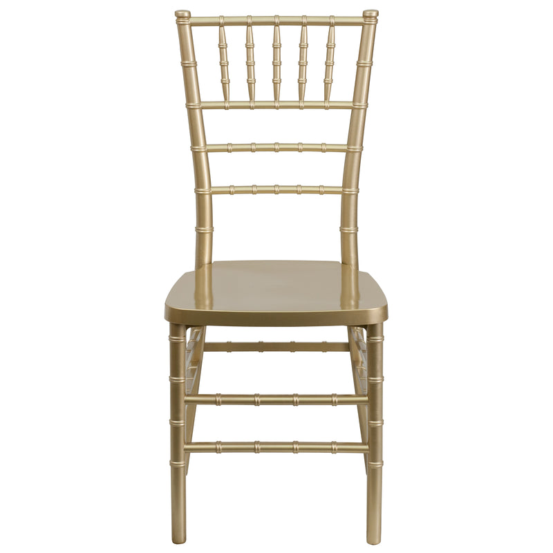 SINGLEWAVE PREMIUM Series Gold Resin Stacking Chiavari Chair