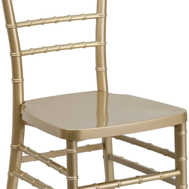 SINGLEWAVE PREMIUM Series Gold Resin Stacking Chiavari Chair