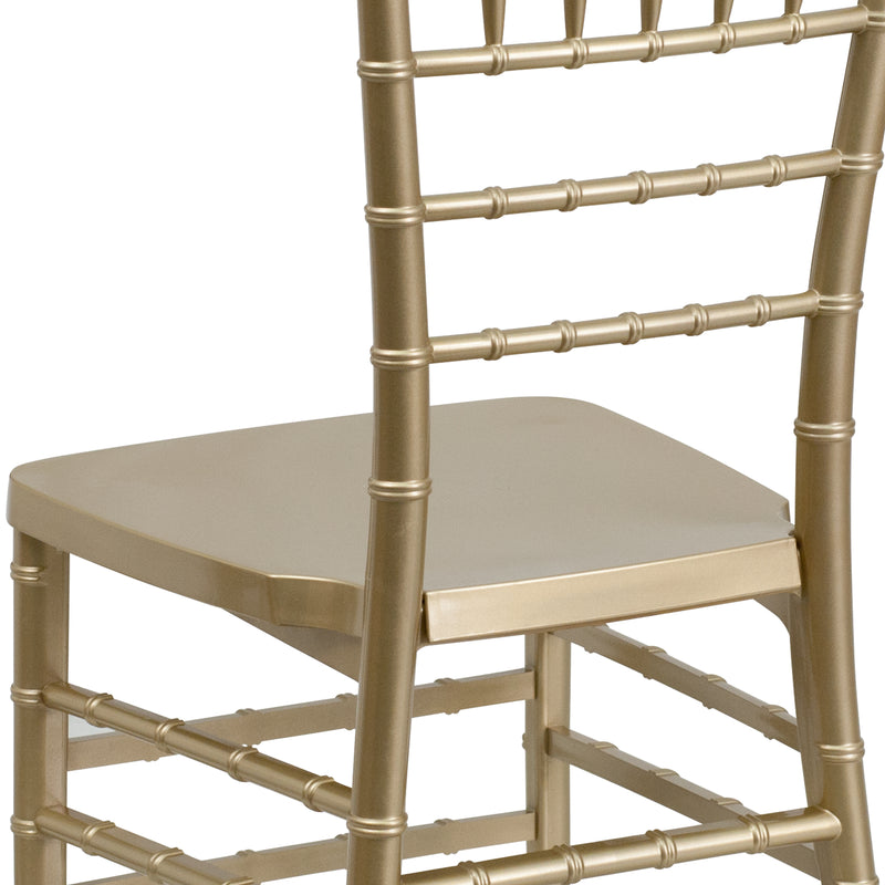 SINGLEWAVE PREMIUM Series Gold Resin Stacking Chiavari Chair