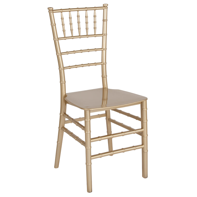 SINGLEWAVE Series Gold Resin Stacking Chiavari Chair