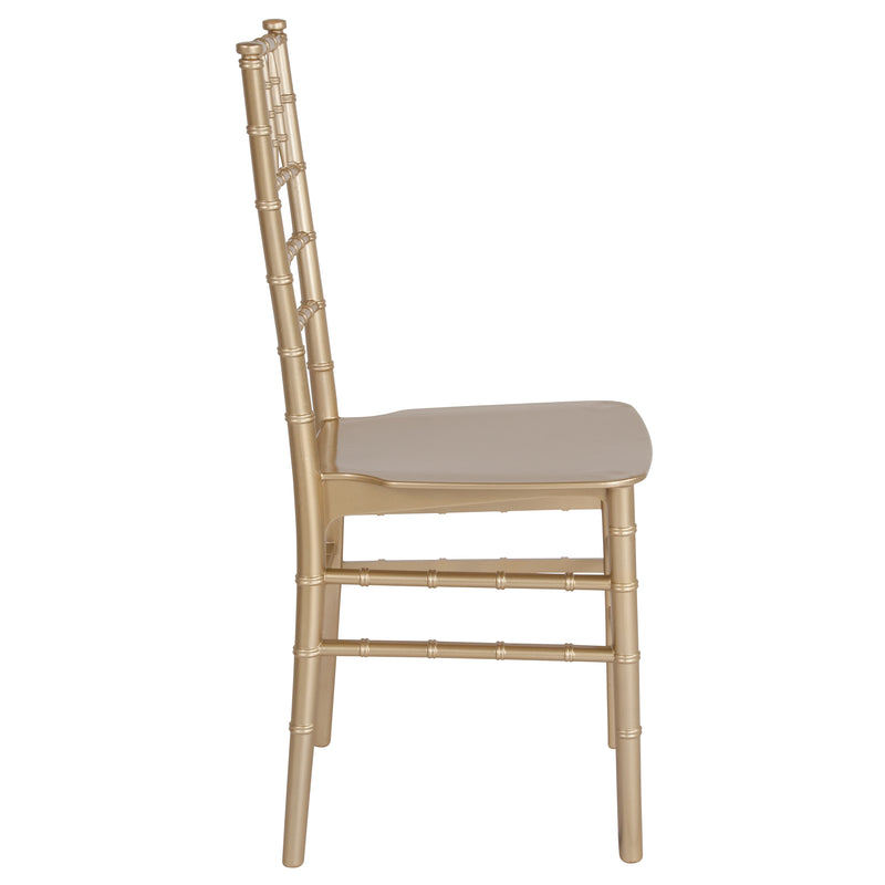 SINGLEWAVE Series Gold Resin Stacking Chiavari Chair