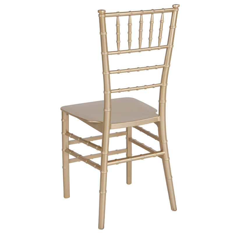 SINGLEWAVE Series Gold Resin Stacking Chiavari Chair