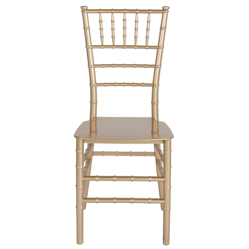 SINGLEWAVE Series Gold Resin Stacking Chiavari Chair