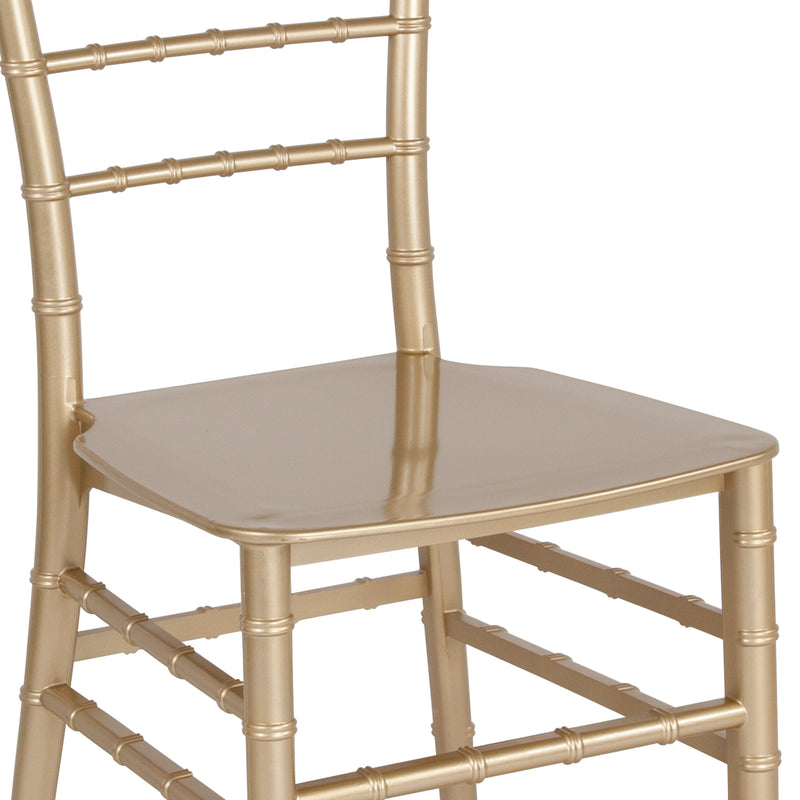 SINGLEWAVE Series Gold Resin Stacking Chiavari Chair