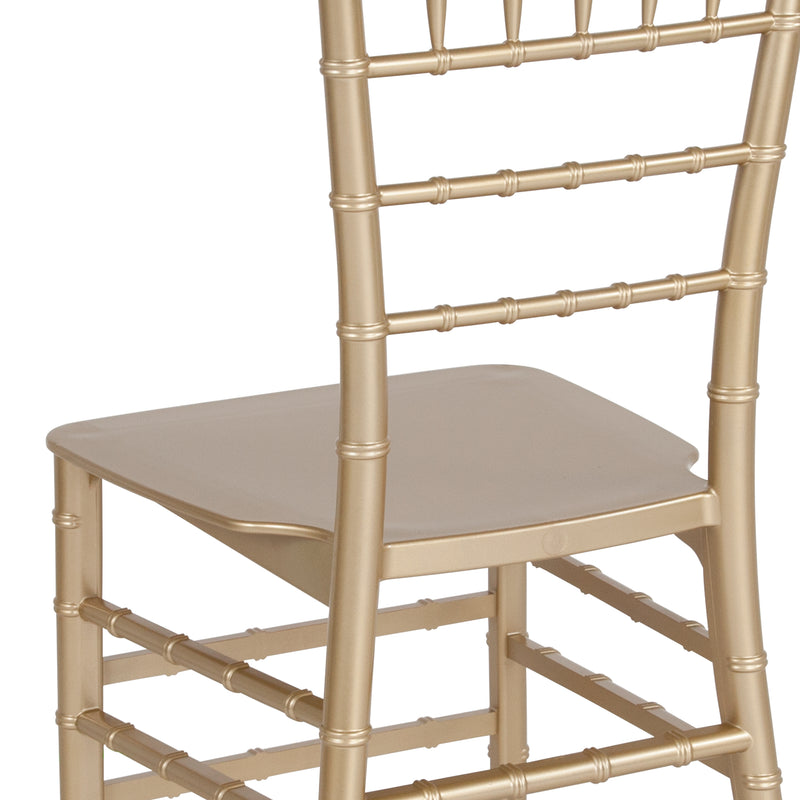 SINGLEWAVE Series Gold Resin Stacking Chiavari Chair