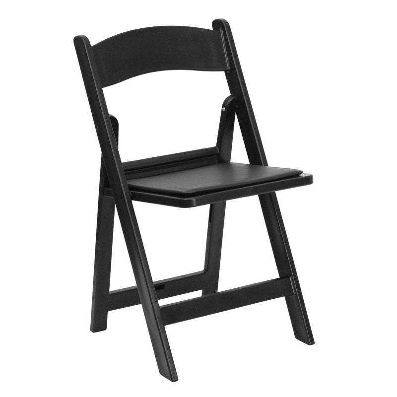 SINGLEWAVE™ Folding Chair - Black Resin – 1000LB Weight Capacity Comfortable Event Chair - Light Weight Folding Chair