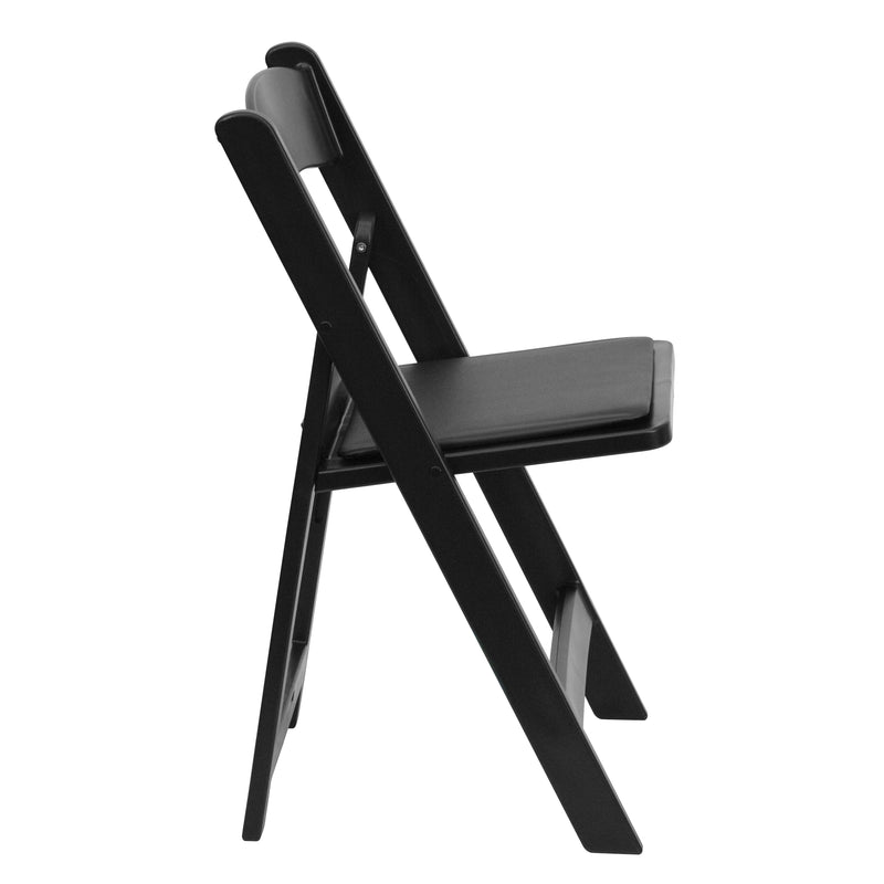 SINGLEWAVE™ Folding Chair - Black Resin – 1000LB Weight Capacity Comfortable Event Chair - Light Weight Folding Chair