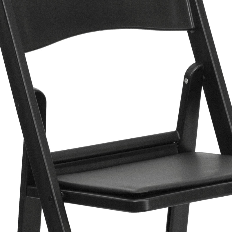 SINGLEWAVE™ Folding Chair - Black Resin – 1000LB Weight Capacity Comfortable Event Chair - Light Weight Folding Chair