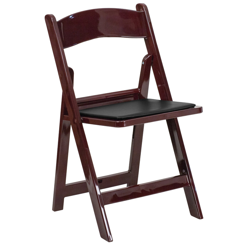 SINGLEWAVE™ Folding Chair - Red Mahogany Resin – 1000LB Weight Capacity - Comfortable Event Chair - Light Weight Folding Chair