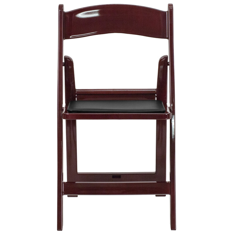 SINGLEWAVE™ Folding Chair - Red Mahogany Resin – 1000LB Weight Capacity - Comfortable Event Chair - Light Weight Folding Chair