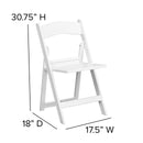 SINGLEWAVE Series 1000 lb. Capacity White Resin Folding Chair with Slatted Seat