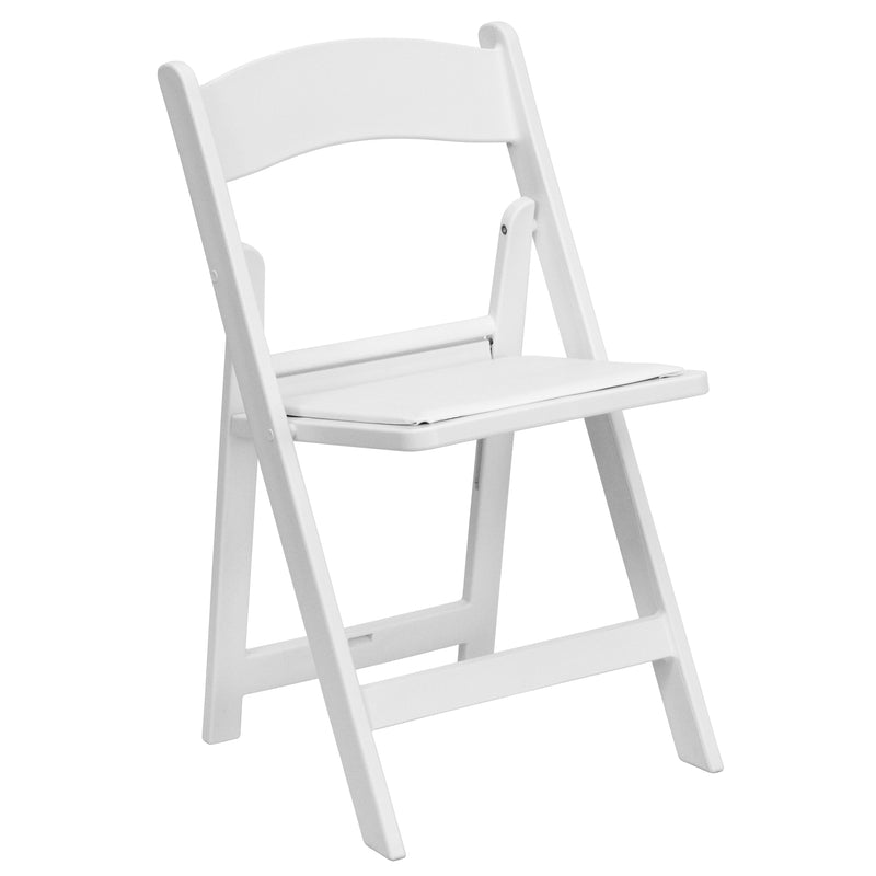 SINGLEWAVE™ Folding Chair - White Resin – 1000LB Weight Capacity - Comfortable Event Chair - Light Weight Folding Chair