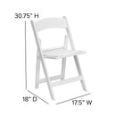 SINGLEWAVE™ Folding Chair - White Resin – 1000LB Weight Capacity - Comfortable Event Chair - Light Weight Folding Chair