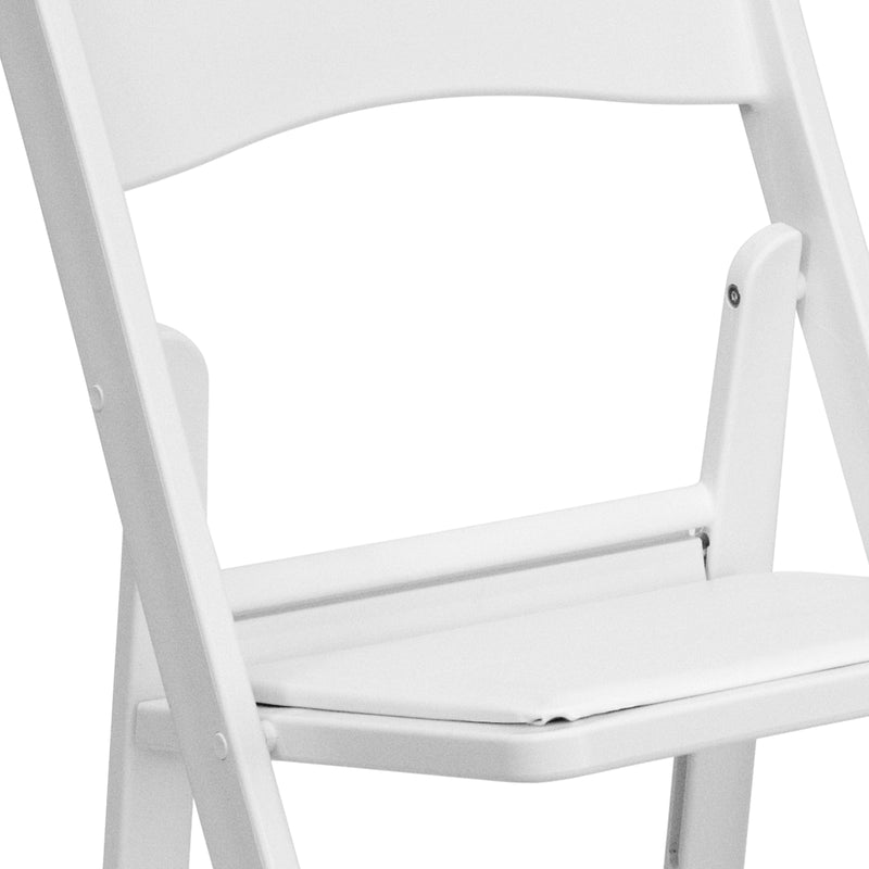 SINGLEWAVE™ Folding Chair - White Resin – 1000LB Weight Capacity - Comfortable Event Chair - Light Weight Folding Chair