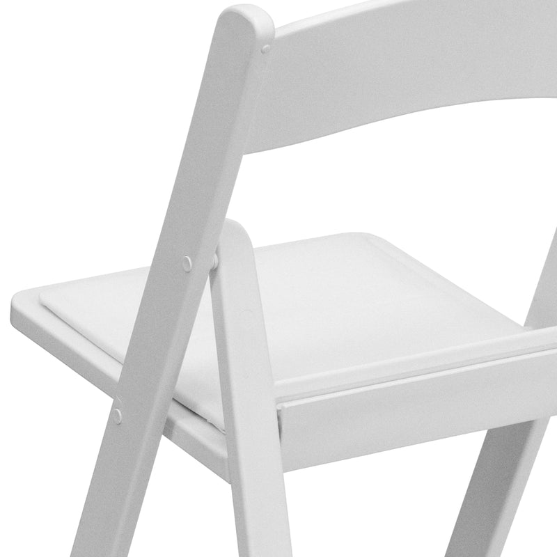 SINGLEWAVE™ Folding Chair - White Resin – 1000LB Weight Capacity - Comfortable Event Chair - Light Weight Folding Chair