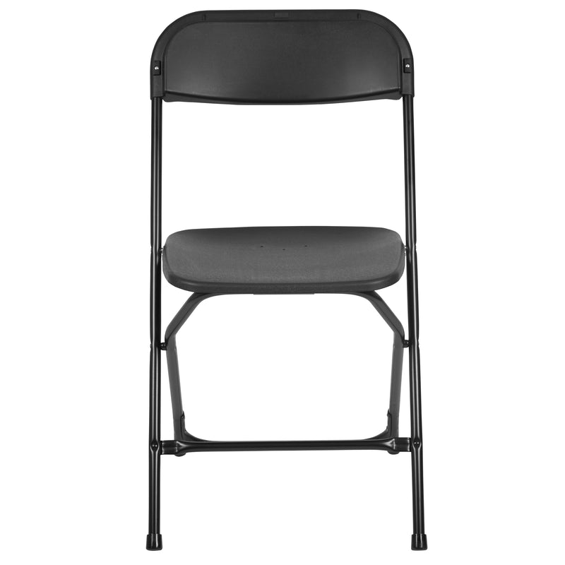 SINGLEWAVE™ Series Plastic Folding Chair - Black - 650LB Weight Capacity Comfortable Event Chair - Lightweight Folding Chair