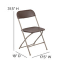 SINGLEWAVE™ Series Plastic Folding Chair - - Brown - 650LB Weight Capacity Comfortable Event Chair - Lightweight Folding Chair