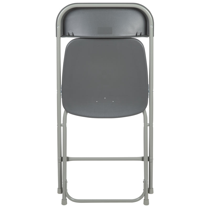 SINGLEWAVE™ Series Plastic Folding Chair - Grey - 650LB Weight Capacity Comfortable Event Chair - Lightweight Folding Chair