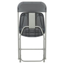 SINGLEWAVE™ Series Plastic Folding Chair - Grey - 650LB Weight Capacity Comfortable Event Chair - Lightweight Folding Chair