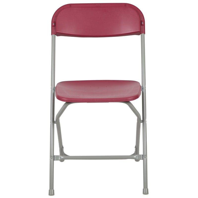 SINGLEWAVE™ Series Plastic Folding Chair - Red - 650LB Weight Capacity Comfortable Event Chair - Lightweight Folding Chair