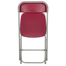 SINGLEWAVE™ Series Plastic Folding Chair - Red - 650LB Weight Capacity Comfortable Event Chair - Lightweight Folding Chair