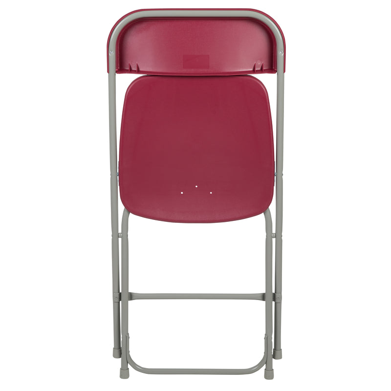 SINGLEWAVE™ Series Plastic Folding Chair - Red - 650LB Weight Capacity Comfortable Event Chair - Lightweight Folding Chair