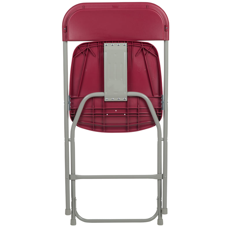 SINGLEWAVE™ Series Plastic Folding Chair - Red - 650LB Weight Capacity Comfortable Event Chair - Lightweight Folding Chair