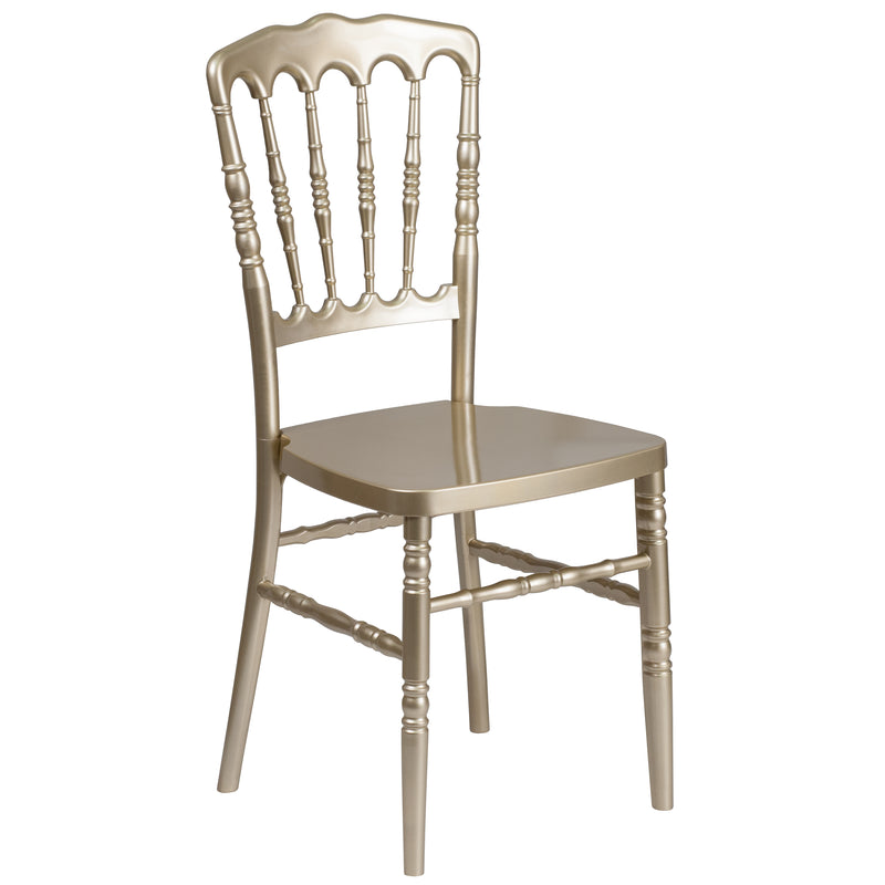 SINGLEWAVE Series Gold Resin Stacking Napoleon Chair