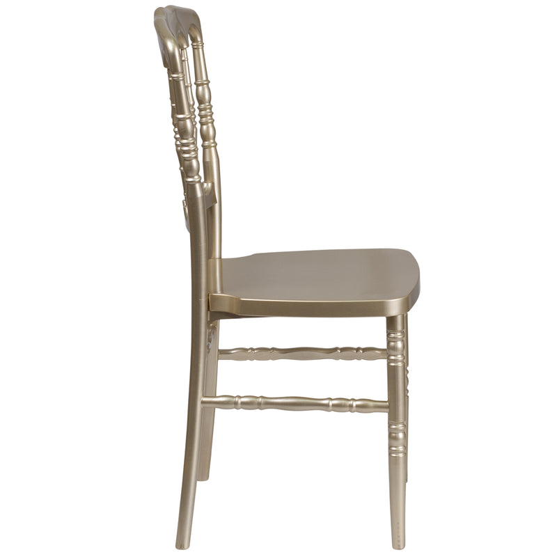 SINGLEWAVE Series Gold Resin Stacking Napoleon Chair